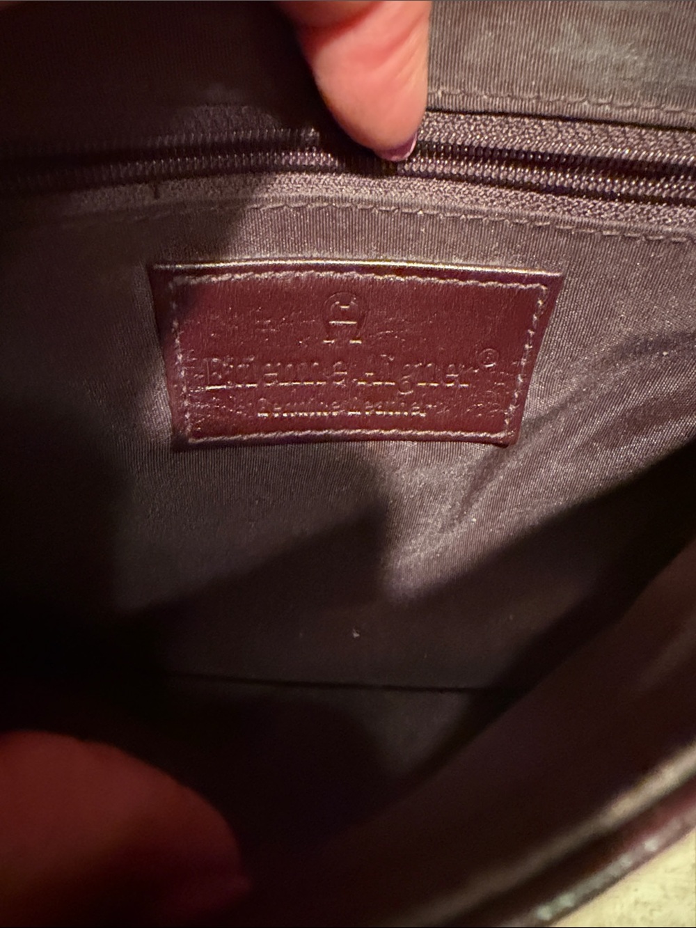 Etienne Aigner Burgundy Leather Crossbody Bag with Gold Tone Hardware - Picture 3 of 7